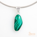 Malachite Pendant in Sterling Silver